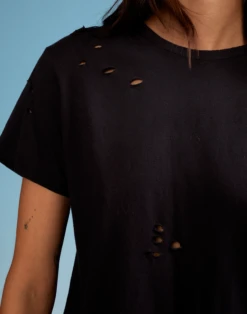 CYNTHIA ROWLEY Distressed Tee -Cynthia Rowley Shop blktee7