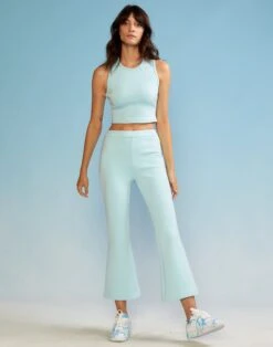 CYNTHIA ROWLEY Bonded Cropped Flare Pant -Cynthia Rowley Shop bluepant1