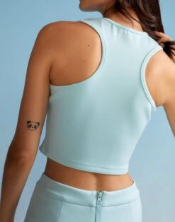 CYNTHIA ROWLEY Bonded Racer Tank 6 CYNTHIA ROWLEY Bonded Racer Tank -Cynthia Rowley Shop bluetank1