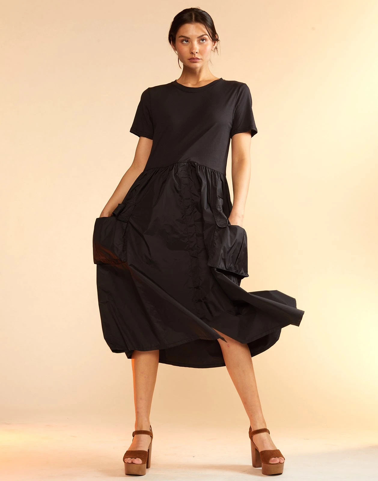 CYNTHIA ROWLEY Cargo Combo Tee Dress 2 CYNTHIA ROWLEY Cargo Combo Tee Dress - Image 2