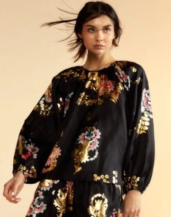CYNTHIA ROWLEY Alice Silk Blouse -Cynthia Rowley Shop foil10