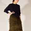 CYNTHIA ROWLEY Midi Feather Skirt