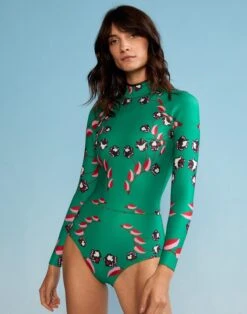 CYNTHIA ROWLEY Vine Floral High Cut Wetsuit
