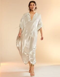 CYNTHIA ROWLEY Silk Lame Kaftan -Cynthia Rowley Shop lame14