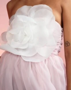 CYNTHIA ROWLEY Organza Flower Strapless Dress -Cynthia Rowley Shop lightpink8