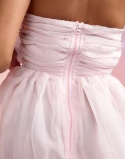 CYNTHIA ROWLEY Organza Flower Strapless Dress -Cynthia Rowley Shop lightpink9