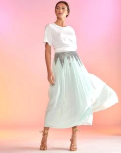 CYNTHIA ROWLEY Selene Sequin Skirt -Cynthia Rowley Shop mint1