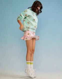 CYNTHIA ROWLEY Strawberry Bonded Mini Skirt -Cynthia Rowley Shop mintltpnkaction1