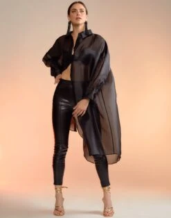 CYNTHIA ROWLEY Oversized Organza Shirt -Cynthia Rowley Shop organzalong3