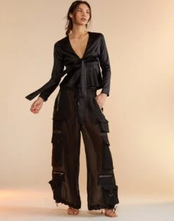 CYNTHIA ROWLEY Organza Cargo Pant