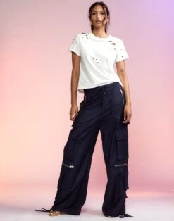 CYNTHIA ROWLEY Pinstripe Cargo Pants -Cynthia Rowley Shop pin8