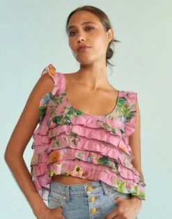 CYNTHIA ROWLEY Nola Ruffle Tank Blouse -Cynthia Rowley Shop ruffle10 bcab535e 9c8f 4068 b02d 76f6b5c5ea3a