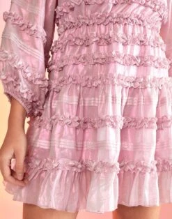 CYNTHIA ROWLEY Ella Foil Metallic Dress 16 CYNTHIA ROWLEY Ella Foil Metallic Dress -Cynthia Rowley Shop ruffle11