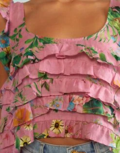 CYNTHIA ROWLEY Nola Ruffle Tank Blouse -Cynthia Rowley Shop ruffle12