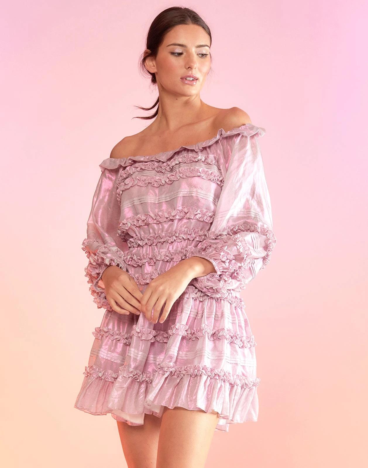 CYNTHIA ROWLEY Ella Foil Metallic Dress 5 CYNTHIA ROWLEY Ella Foil Metallic Dress - Image 5