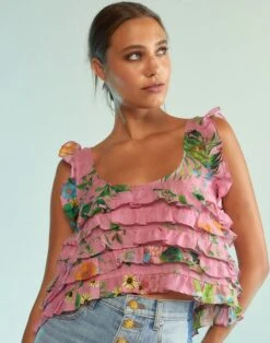 CYNTHIA ROWLEY Nola Ruffle Tank Blouse -Cynthia Rowley Shop ruffle9