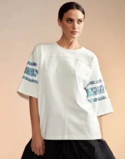 CYNTHIA ROWLEY Sequin Football Jersey 7 CYNTHIA ROWLEY Sequin Football Jersey -Cynthia Rowley Shop rugbywhite3