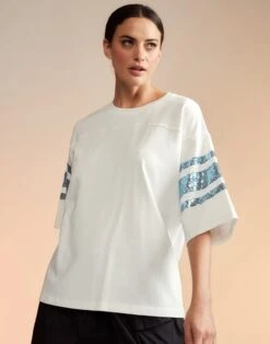 CYNTHIA ROWLEY Sequin Football Jersey 8 CYNTHIA ROWLEY Sequin Football Jersey -Cynthia Rowley Shop rugbywhite4