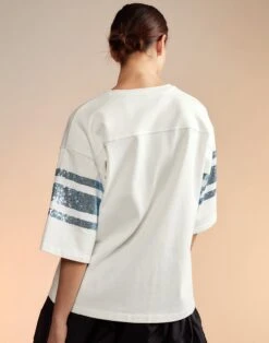 CYNTHIA ROWLEY Sequin Football Jersey 9 CYNTHIA ROWLEY Sequin Football Jersey -Cynthia Rowley Shop rugbywhite6