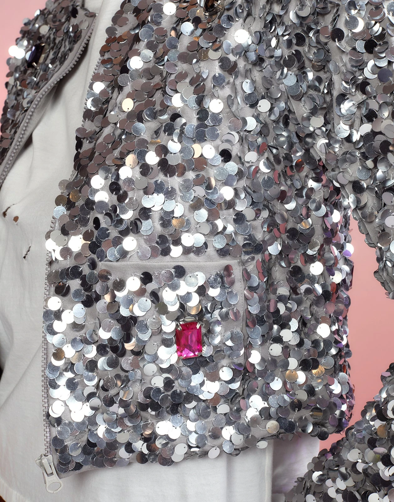 CYNTHIA ROWLEY Sequin Cropped Cardigan 4 CYNTHIA ROWLEY Sequin Cropped Cardigan - Image 4