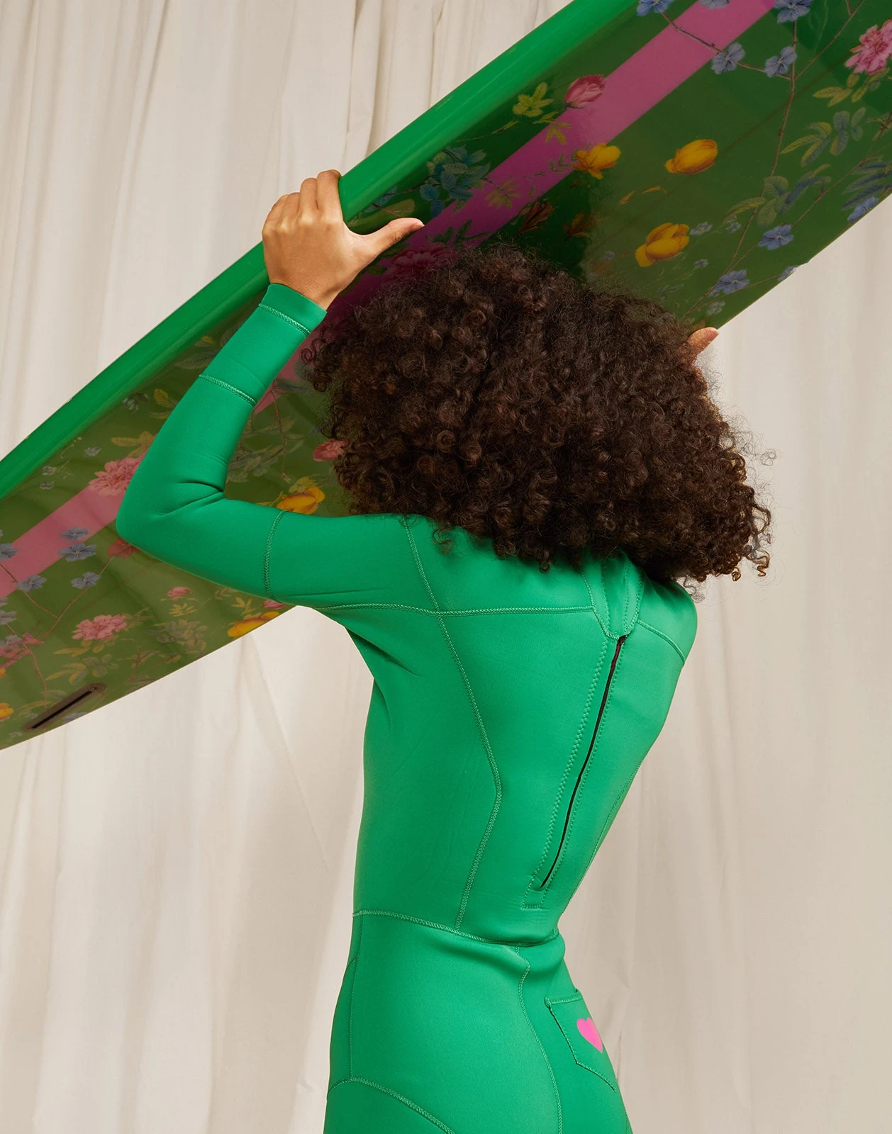 CYNTHIA ROWLEY Custom Short Surfboard - Green Garden Floral 4 CYNTHIA ROWLEY Custom Short Surfboard - Green Garden Floral - Image 4