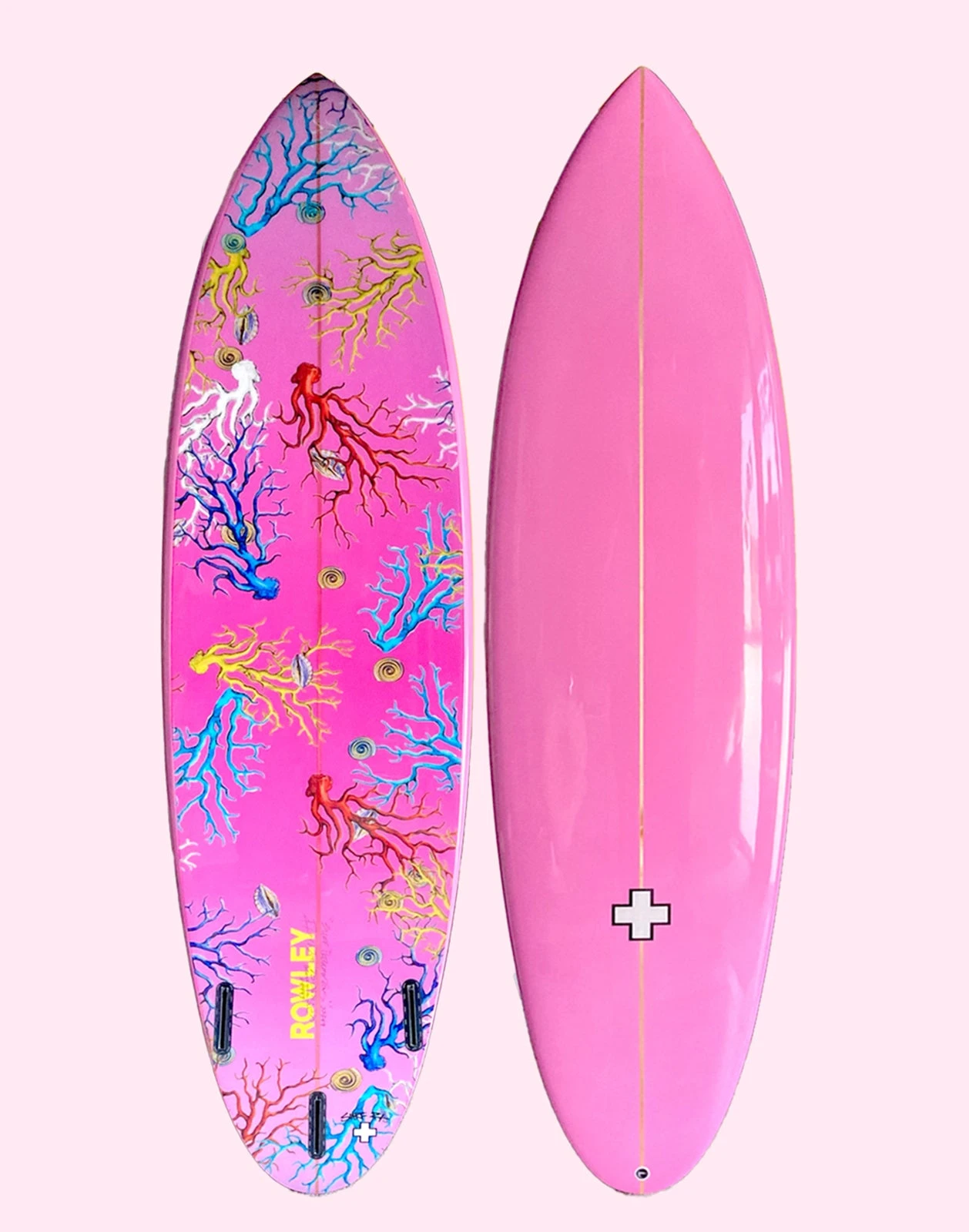 CYNTHIA ROWLEY Custom Short Surfboard - Gradient Corals 1 CYNTHIA ROWLEY Custom Short Surfboard - Gradient Corals