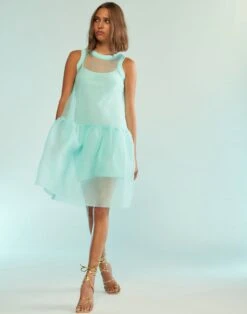 CYNTHIA ROWLEY Chloe Organza Dress -Cynthia Rowley Shop teal2
