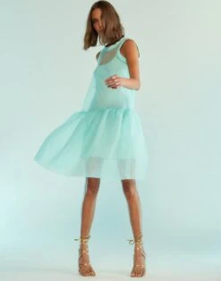 CYNTHIA ROWLEY Chloe Organza Dress -Cynthia Rowley Shop teal3