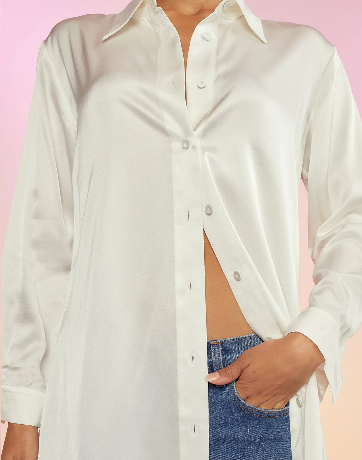 CYNTHIA ROWLEY Silk Charmeuse Shirt Dress 5 CYNTHIA ROWLEY Silk Charmeuse Shirt Dress - Image 5