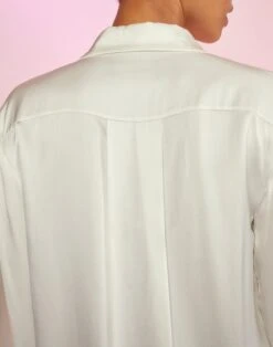 CYNTHIA ROWLEY Silk Charmeuse Shirt Dress 8 CYNTHIA ROWLEY Silk Charmeuse Shirt Dress -Cynthia Rowley Shop whitesilk7