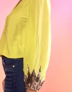 CYNTHIA ROWLEY Selene Sequin Blouse -Cynthia Rowley Shop yellow15copy