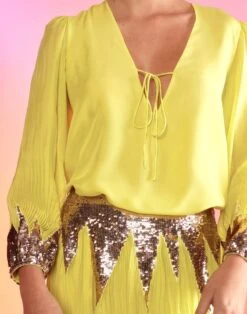CYNTHIA ROWLEY Selene Sequin Skirt -Cynthia Rowley Shop yellow1copy