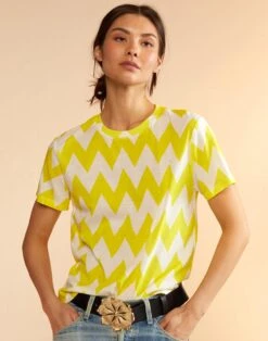 CYNTHIA ROWLEY Printed T-Shirt -Cynthia Rowley Shop yellowtee1